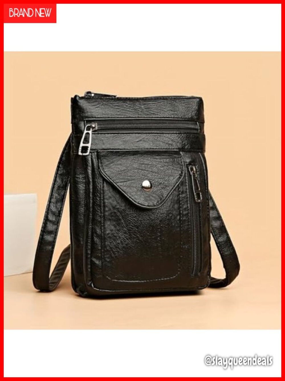 Soft PU Leather Crossbody Bag Messenger Mini Cell Phone Bag